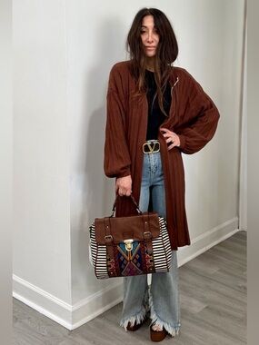 ShopEvelynne Brown Long Cardigan